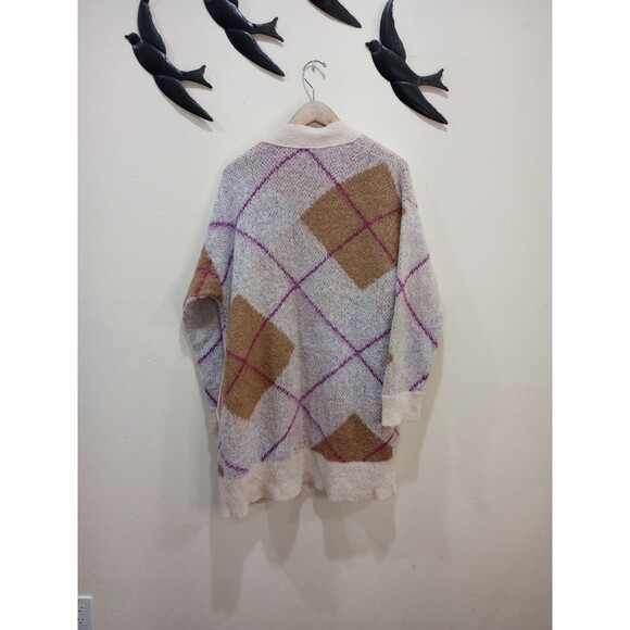 NWOT! Free People Argyle Avenue Oversized Maxi Open Front Cardigan - XS - Picture 8 of 12